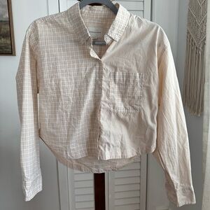 American Eagle Outfitters Beige Checkered Shirt XS